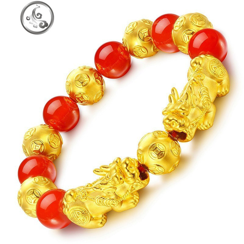 男女款双貔貅红玛瑙手链男女款情侣霸气皮丘手串小众百搭久不褪色jimi