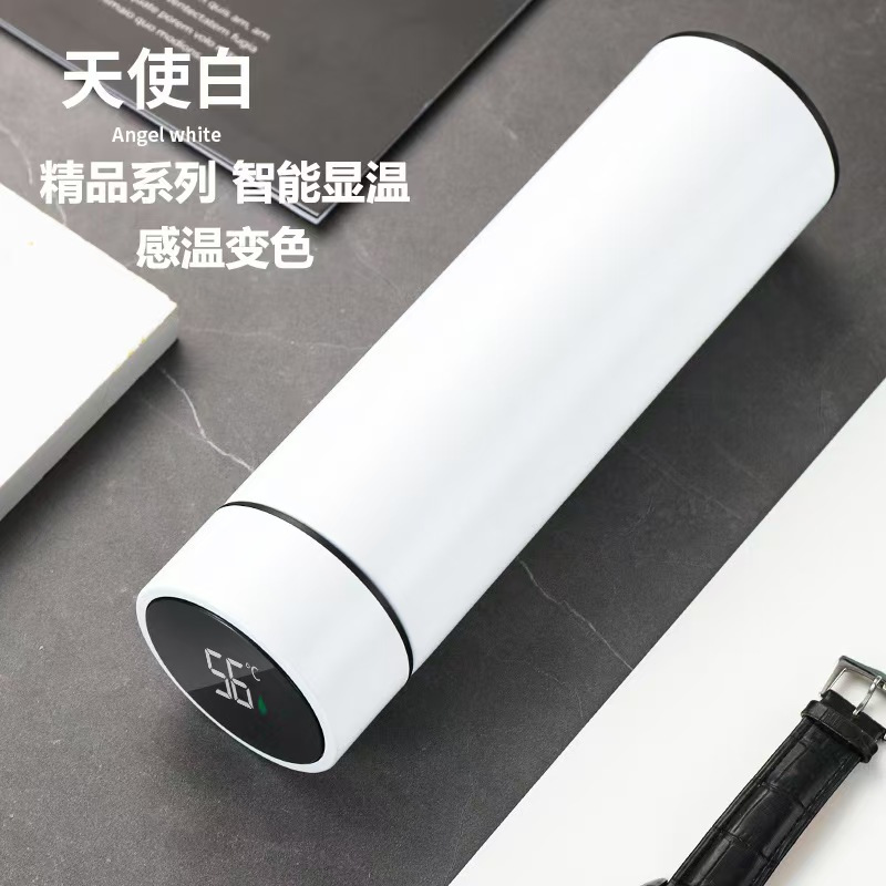 智能测温数显保温杯304不锈钢车载水杯温度显示商务杯礼品杯500ml