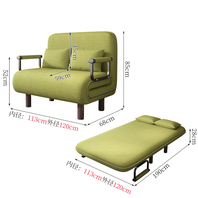 豫汉迎沙发床简易两用折叠沙发120*190cm张高清大图