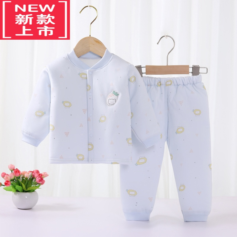 可莉允婴儿秋冬棉衣分体套装男女宝宝夹棉外套加厚保暖衣服新生儿薄棉服