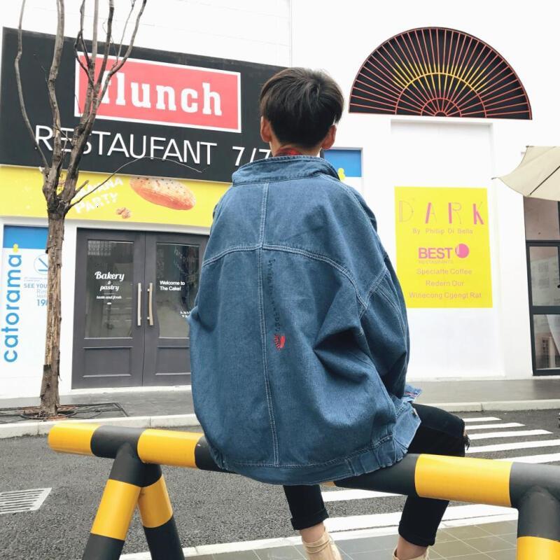 秋季仔外男青韩版百搭帅气宽松复潮流克上衣外衣深蓝6608外