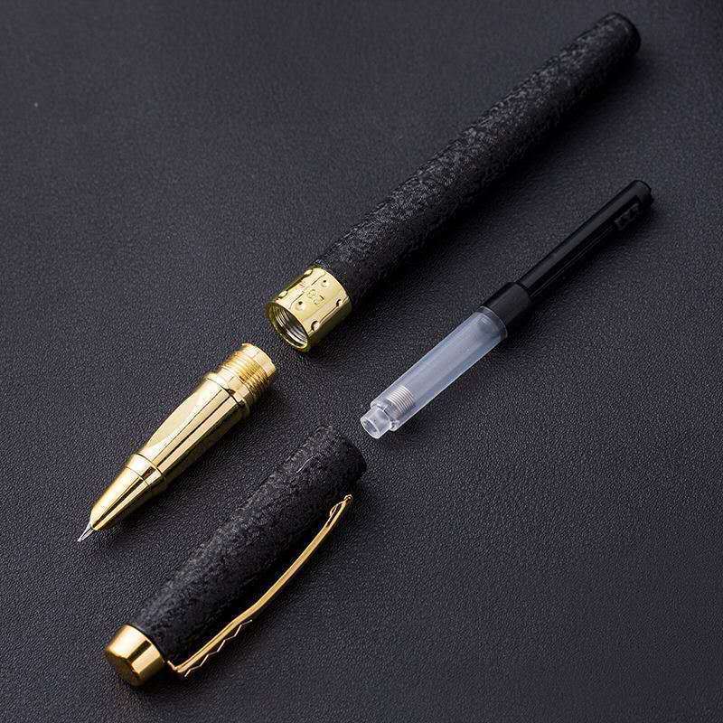 永生钢笔学生练字男女学生用品金属钢笔套装魔囊墨水钢笔刻字磨砂黑单