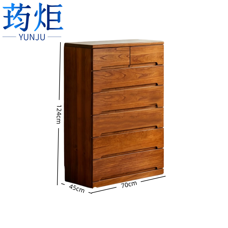 荺炬五斗柜 咖色70cm-6层七抽 台