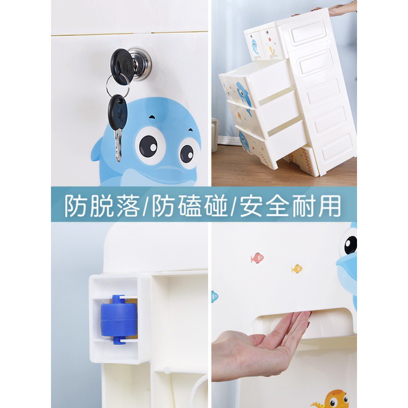 加厚抽屉式收纳柜子塑料家用储物柜宝宝儿童衣柜多层整理箱五斗柜收纳柜 三维工匠高清大图