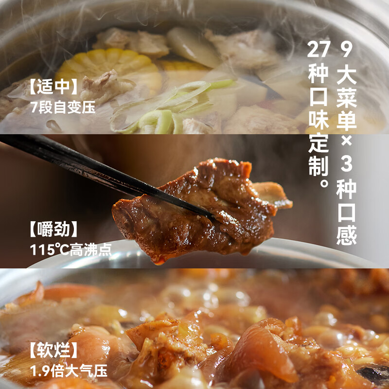 OLAYKS智能立时压力锅5L砂岩黑单胆微电脑按键预约烹饪多功能电压力锅高清大图