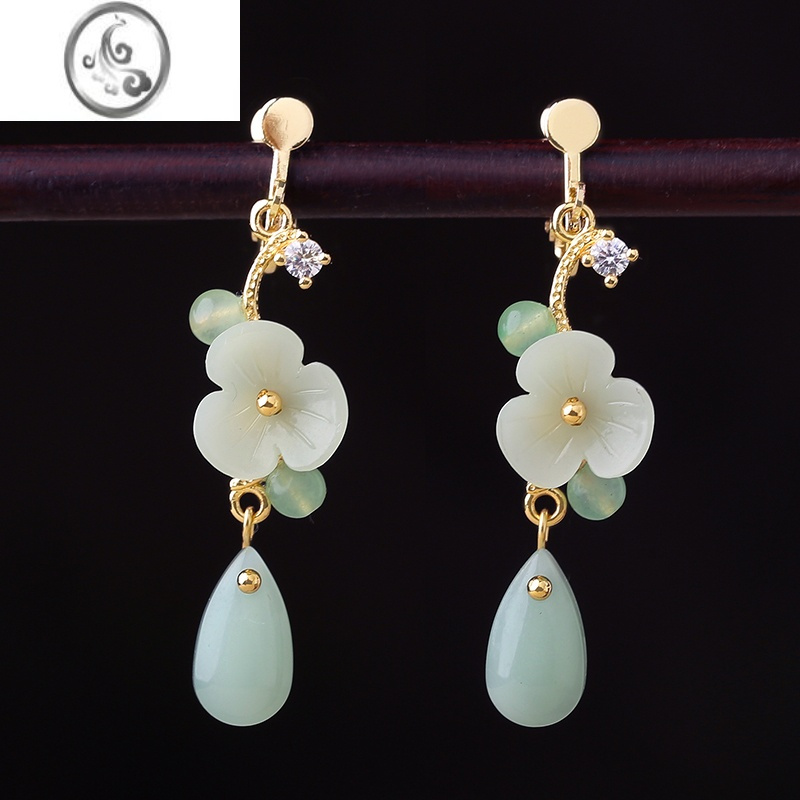 jimi古风旗袍耳女汉服耳坠耳饰复古配饰国风耳夹古装新中式无耳洞耳环