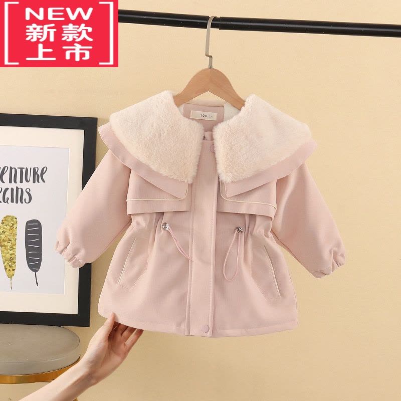 可莉允女童棉服冬款棉衣时髦宝宝加厚小香风皮衣冬装外套儿童加绒派克服图片
