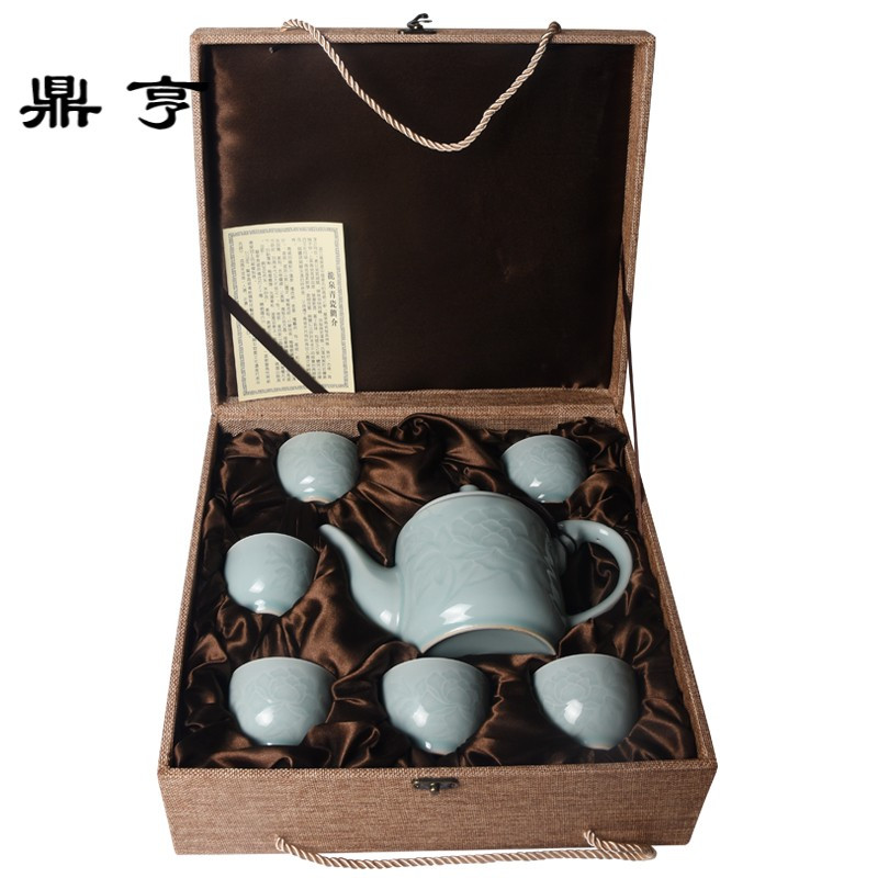 鼎亨家用大茶壶陶瓷茶具凉水壶套装单壶过滤壶耐高温花茶壶