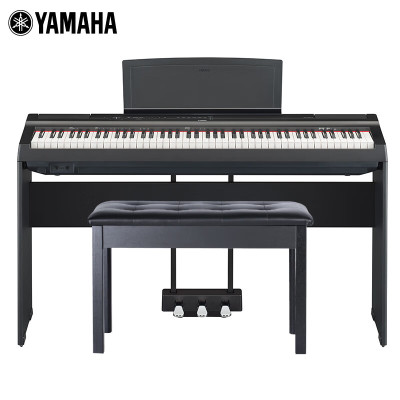 YAMAHA雅马哈电钢琴P-125AB黑色88键重锤成人儿童专业考级数码钢琴 主机+木架+三踏板
