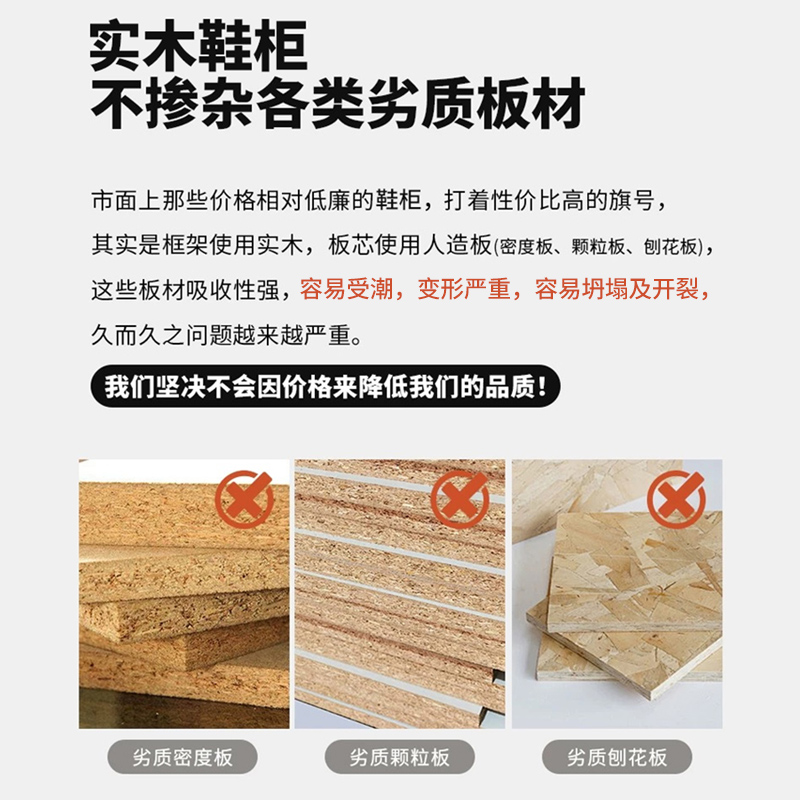 实木鞋柜家用门口楼道电梯口入户玄关收纳柜一体靠墙高清大图