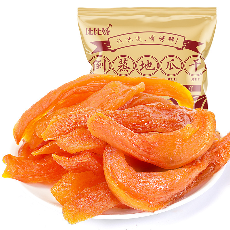[满199减125元]比比赞倒蒸地瓜干250g充饥夜宵软糯红薯干番薯条片健康休闲零食小吃