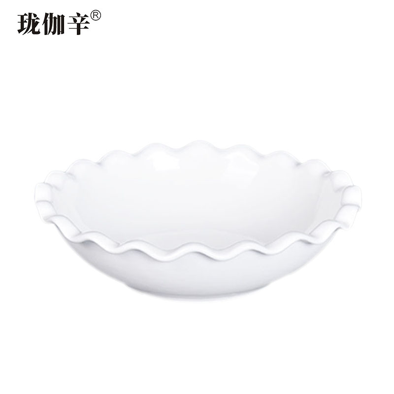 珑伽辛 白色陶瓷太阳碗 菜碗 10英寸/个 10英寸