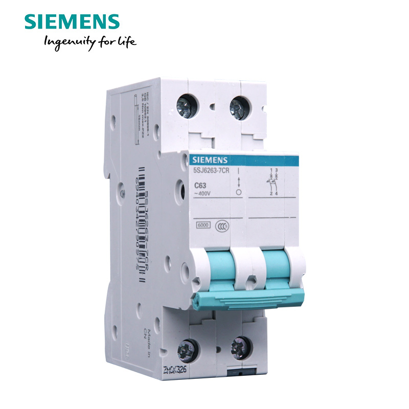 西门子(SIEMENS) 空气开关2P双进双出 63A标准型断路器5SJ62637CR高清大图