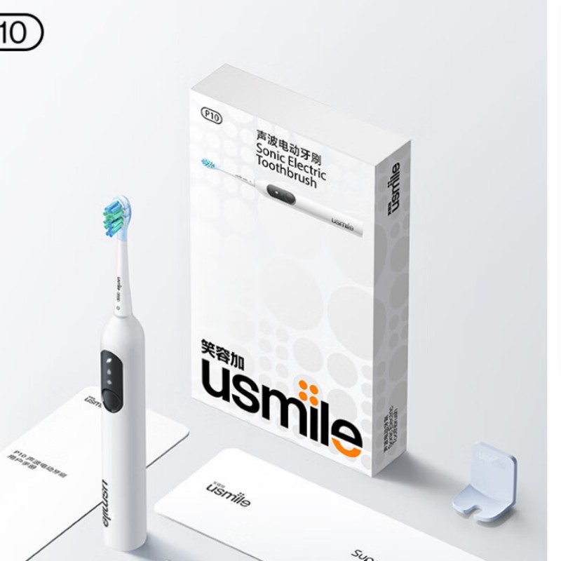 usmile笑容加电动牙刷 缓震清洁刷头 P10昆仑白高清大图