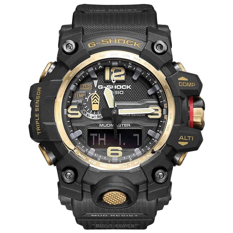 卡西欧(CASIO)手表 G-SHOCK系列 六局电波太阳能 200米防水 运动男士手表GWG-1000GB-1A