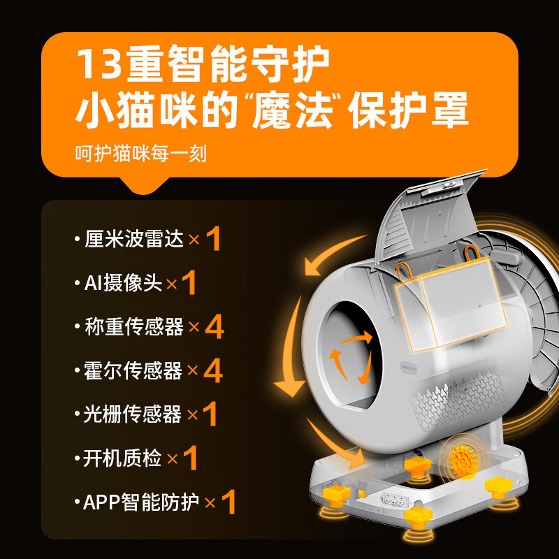 空气萝卜全自动猫砂盆特大号电动智能猫砂盆全封闭自动铲屎防臭C10 PRO