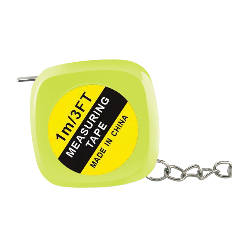 鸣固 1米迷你卷尺 礼品钢卷尺三围小卷尺 精致挂扣便携卷尺 黄色