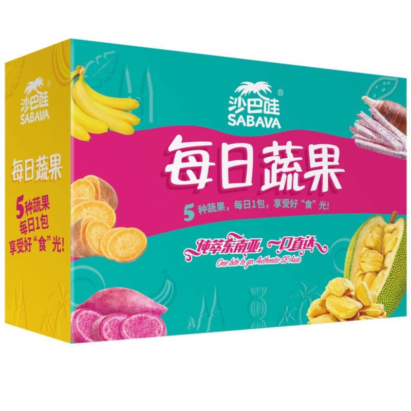 沙巴哇（Sabava） 每日蔬果干大礼包礼盒560g（30包）香蕉干 菠萝蜜干 综合蔬果干 零食小吃