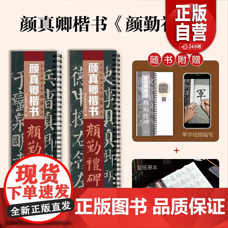 [正版] 古代名碑名帖临摹精选——颜真卿楷书《颜勤礼碑》(上、下)山东美术出版社 zy高清大图
