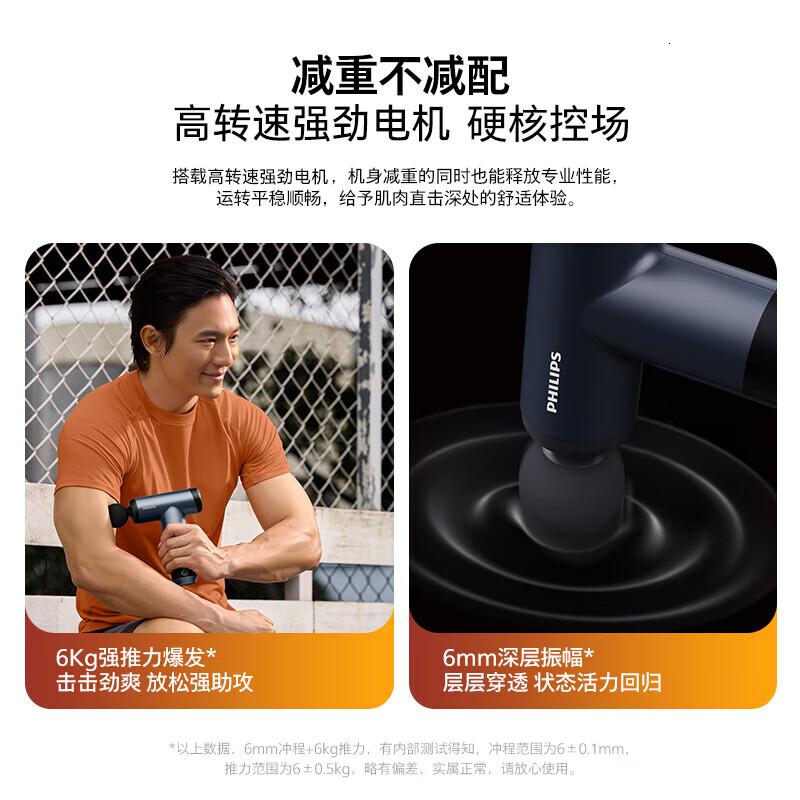 飞利浦筋膜枪全身肌肉按摩器专业级家用健身肌肉仪肩颈腰椎腿颈生日礼物送男女朋友父母长辈高清大图