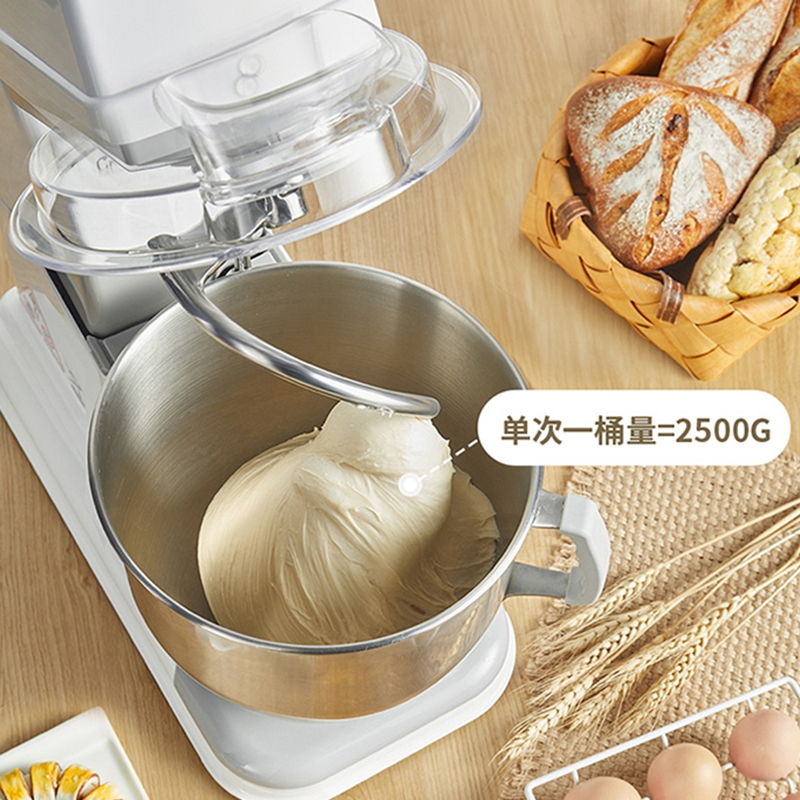 海氏(Hauswirt)M6 搅拌机厨师机商用家用大容量全自动和面机揉面机打蛋器 奶油机 白色7L高清大图