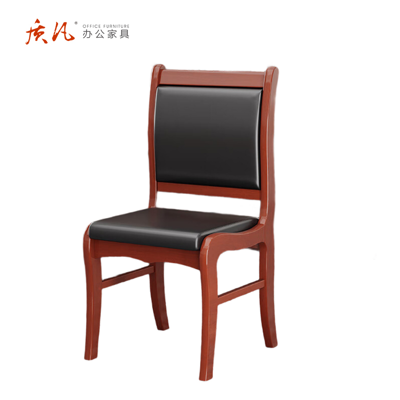 质凡 弯腿椅橡木西皮办公椅 /ZF-YQY015/46*46*90cm高清大图