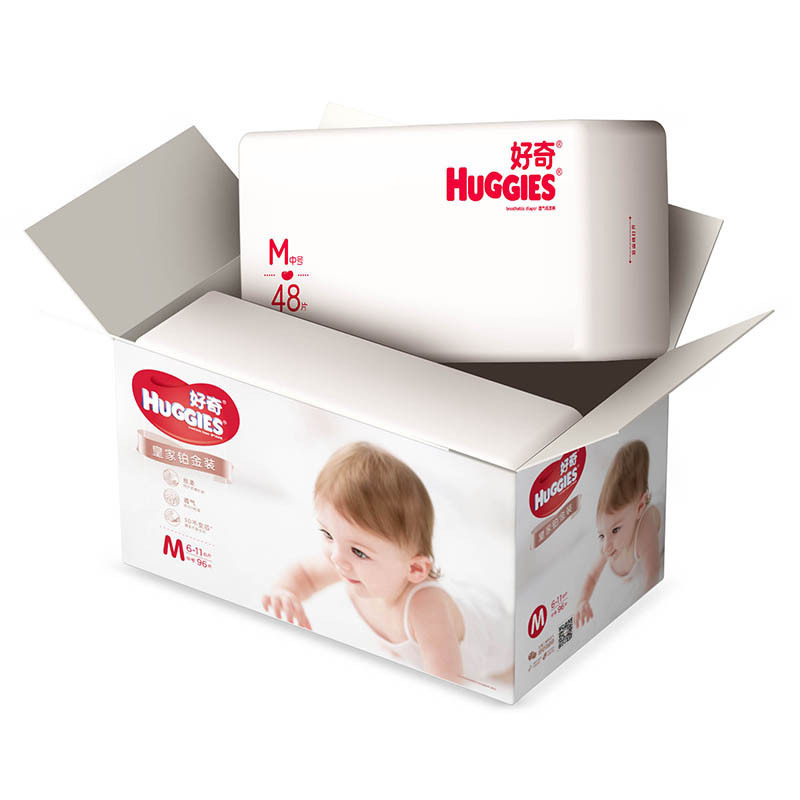 好奇(Huggies)皇家铂金装纸尿裤箱装 M96 片