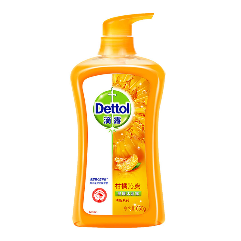 滴露(Dettol) 自然清新柑橘沁爽健康沐浴露650克 男女通用