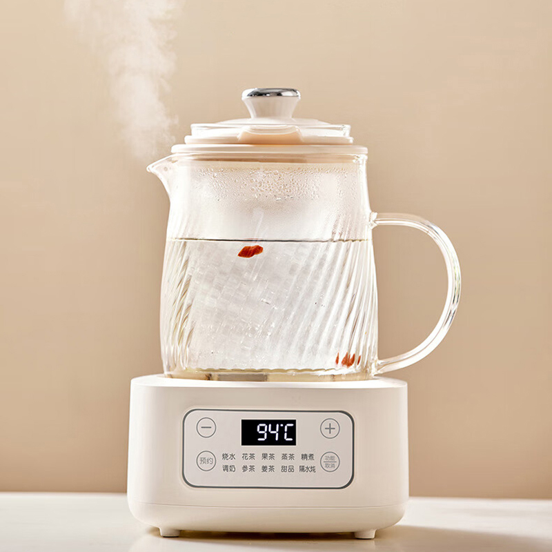 摩动养生壶1.2L全玻璃家用多功能煮茶器单机白色MD-YS01高清大图