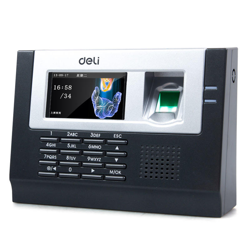 得力3975指纹考勤机(银色)(台)指纹打卡机 考勤机 指纹打卡器 员工手指识别 签到机