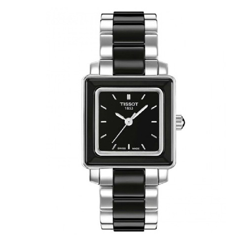 天梭 TISSOT 女士手表T-LADY系列 时尚 陶瓷表带 女表 石英表 女 T064.210.22.011.00