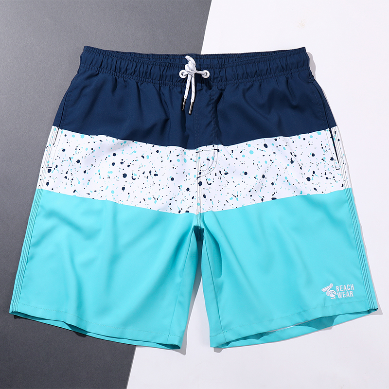 沙滩裤男速干五分裤海边度假不沾沙可下水游泳裤宽松撞色潮牌短裤
