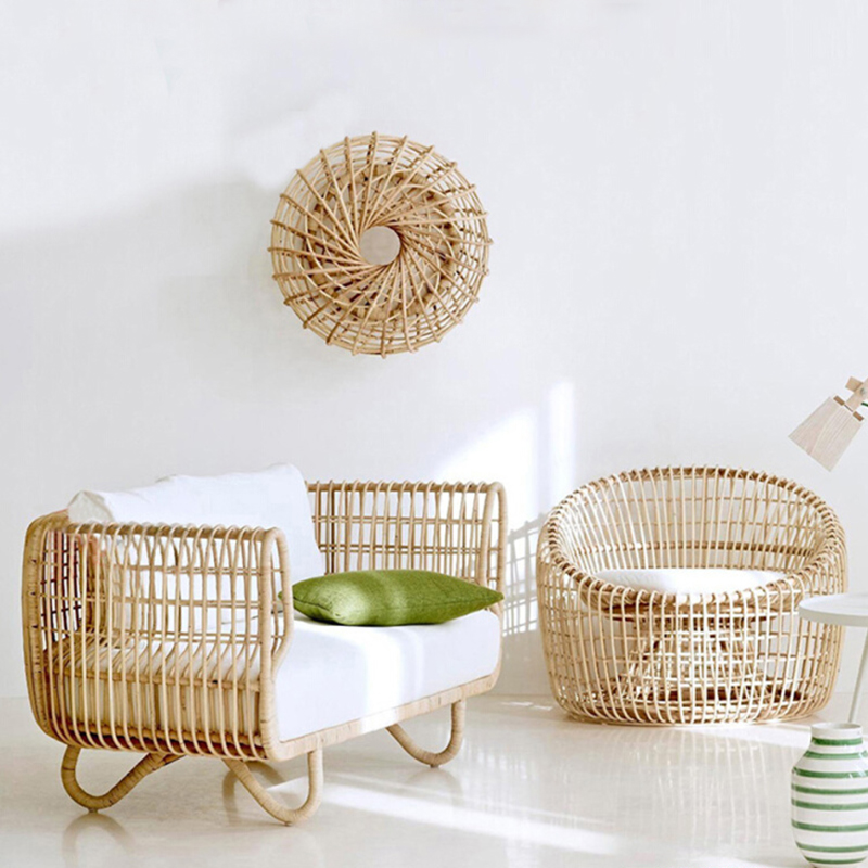 质凡户外沙发藤椅组合双人庭院花园露台室外休闲防雨防晒藤编民宿家具 藤编茶几高清大图