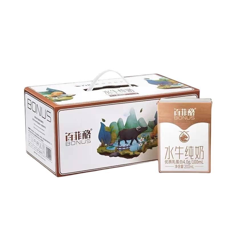 百菲酪 水牛纯牛奶4.0g乳蛋白200ml*12盒整箱装高清大图