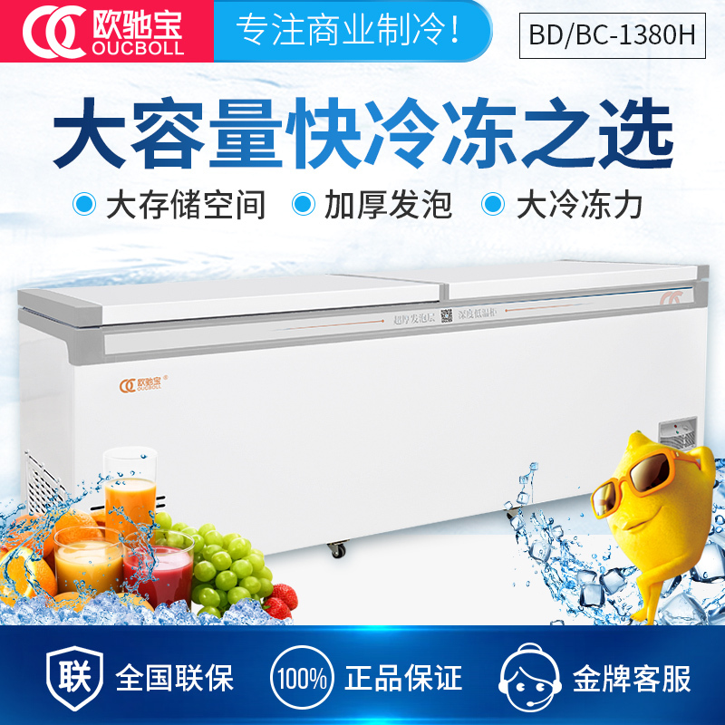 欧驰宝(OUCBOLL)专注商用 1016升大容量 冰柜 商用冷柜大冰柜 冷藏冷冻卧式冷柜 顶开门冷柜