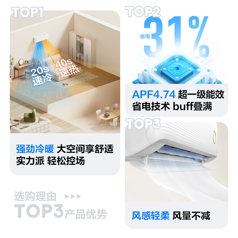 [海信出品]科龙(KELON)空调静省电空调 2匹空调 睡眠空调 新一级能效 大风量冷暖壁挂式挂机 卧室客厅空调46lv
