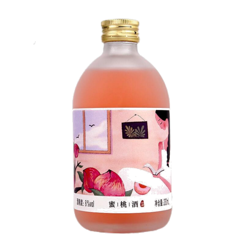 通明山新国货 果酒蜜桃山楂蓝莓荔枝青梅南果梨味 330ml*6瓶礼盒装 低度微醺 高颜值网红果酒酸甜开胃酒