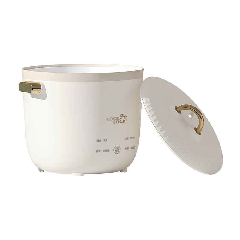 乐扣乐扣(LOCK&LOCK)EJR1617WHT 小家电迷你多功能饭煲焖饭熬粥酸奶不粘涂层易清洗 白色高清大图