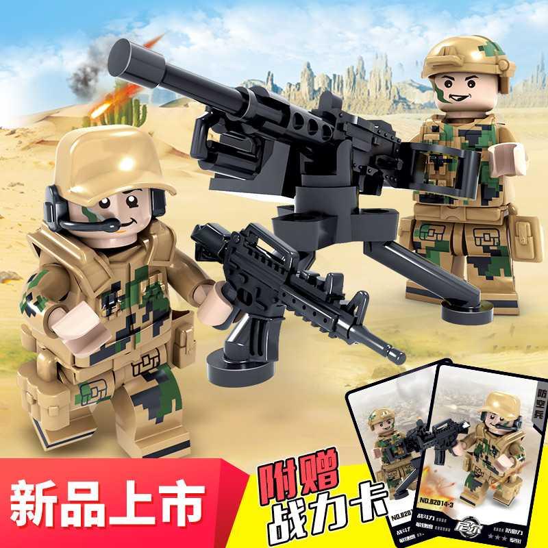 新年 积木狼牙特战队 二战军事部队士兵人仔兵人男孩拼装玩具 国军6人高清大图