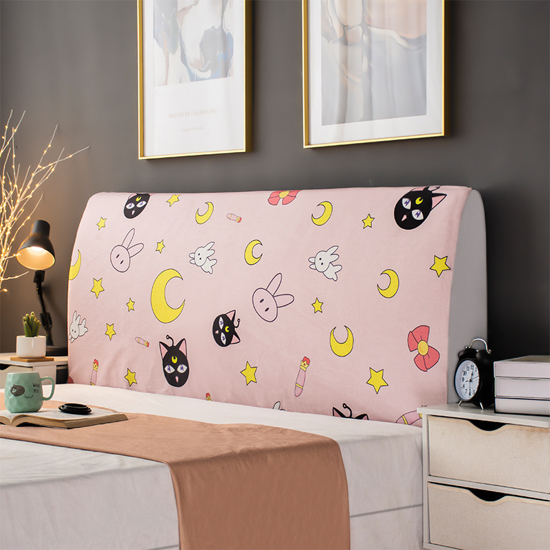 床头套罩北欧风格全包通用防尘软包保护床靠背简约现代木 美少女战士 高度50-65*长度120cm通用款