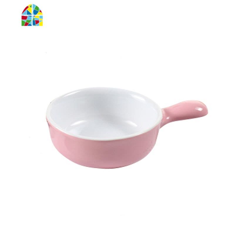 蒸蛋碗烤碗烘焙家用带手柄陶瓷碗烤盅布丁碗蛋糕甜点酱料碗酸奶碗 FENGHOU 大号桔色碗约220毫升图片