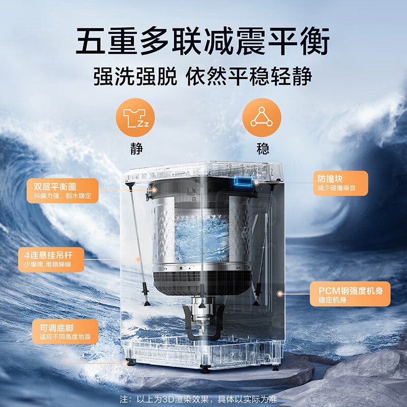 小天鹅(LittleSwan)波轮洗衣机全自动 10公斤大容量 鲸浪柔洗 免清洗不脏桶 除螨 TB100V23DB