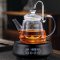 加厚煮茶壶玻璃白茶专用自动上水电陶炉黄金蛋烧水壶套装家用蒸汽煮茶器 双用壶D款+抽水黑色腰型电陶炉+4杯