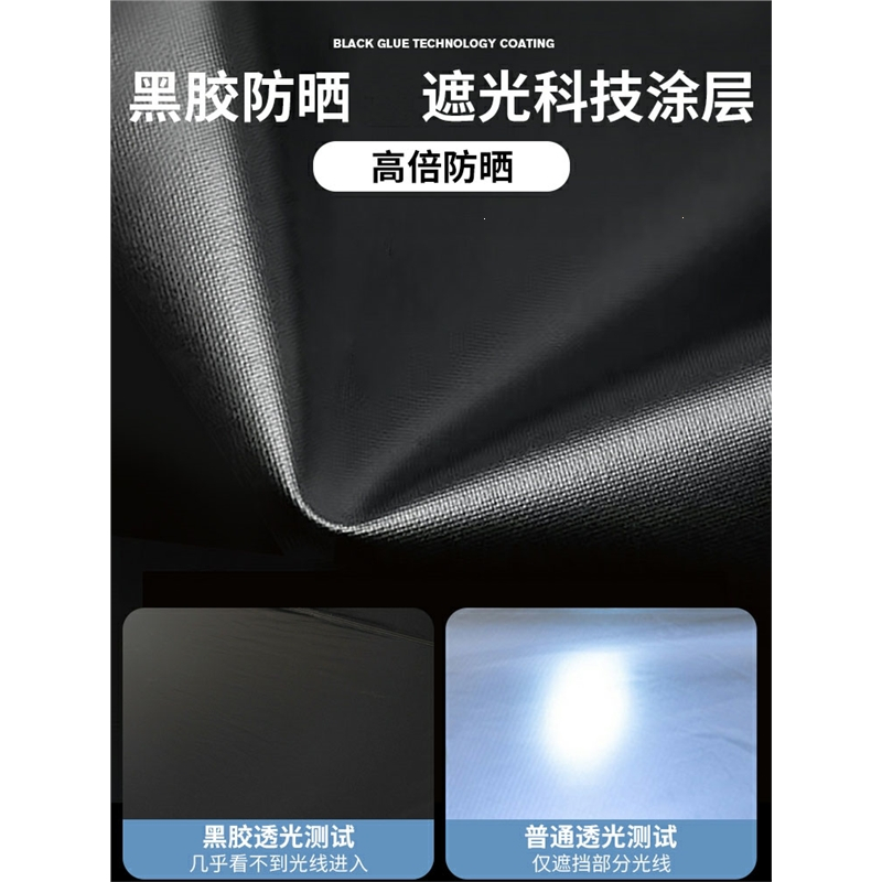 迈高登加大天幕帐篷户外露营野餐沙滩遮阳防晒加厚黑胶牛津布便携式凉棚