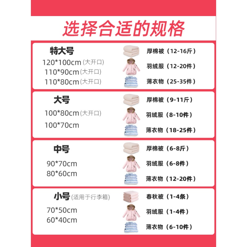 抽空气真空压缩袋收纳袋子大号小号衣服被子棉被衣物装被褥整理袋收纳袋 三维工匠高清大图