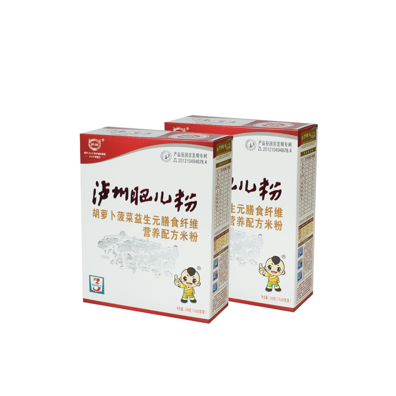 泸州肥儿粉原味手工 3段 +胡萝卜及蔬菜 240克宝宝米糊 婴儿米羹 强壮米粉