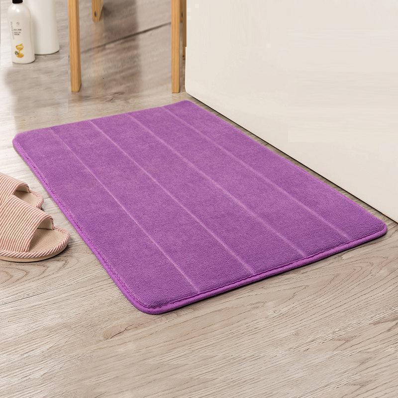 美帮汇进垫卧室地毯厨房脚垫卫浴室防滑垫子家用口卫生间吸水地垫 加厚紫色 50x80CM【浴室卧室门口】