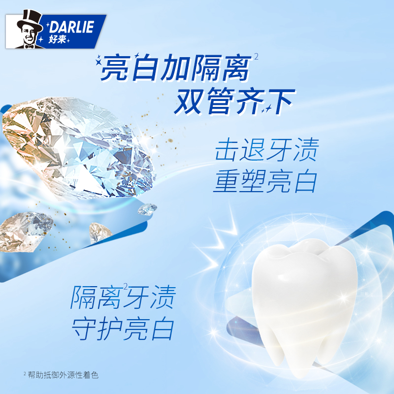 Darlie好来(原黑人)牙膏 超白亮白隔离140g 清新口气口腔清洁 去黄去渍高清大图