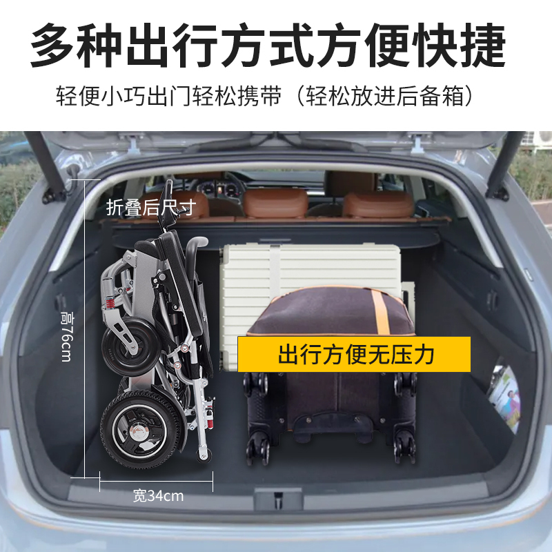 美国合邦电动轮椅手动折叠老人残疾人专用智能多功能代步车