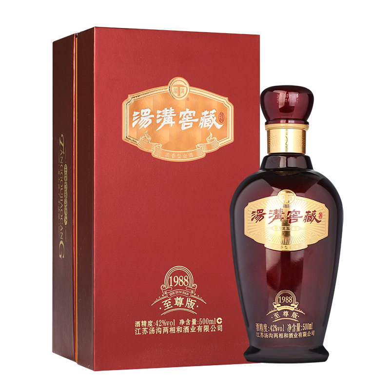 苏糖 汤沟 42°汤沟窖藏1988至尊版 浓香型白酒 500ml*单瓶装(拍4瓶发